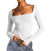 Blusa Feminina Básica Decote Quadrado Mia Forglows