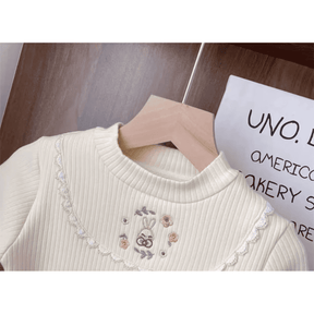 Blusa Infantil Manga Longa Forrada com Bordado