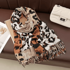 Xale Feminino em Cashmere Animal Print Colorido