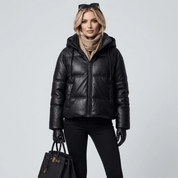 Jaqueta Feminina Puffer com Capuz Forglows