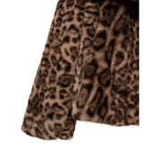Casaco Feminino Curto de Pele Animal Print Forglows