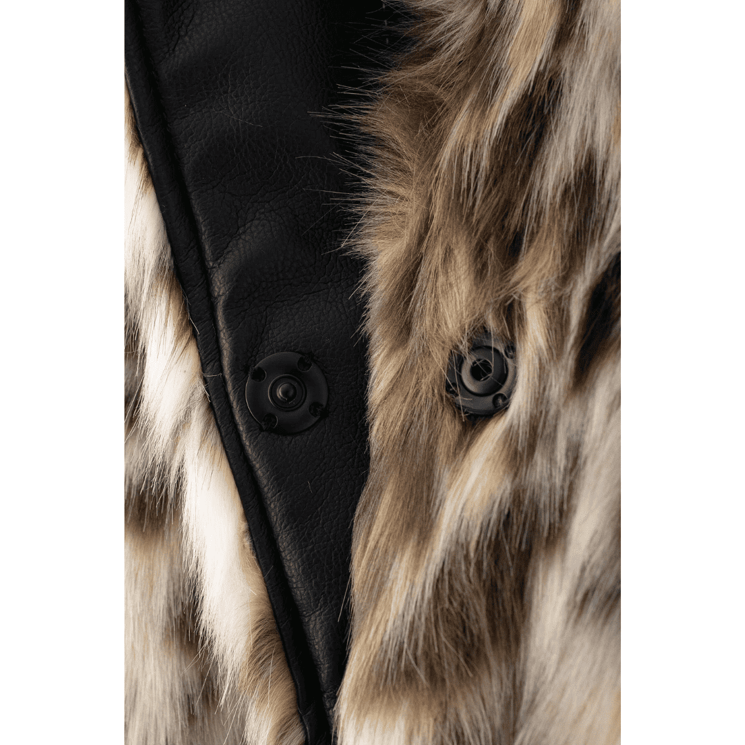 Casaco Feminino de Pele Sintética Leopard Forglows