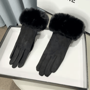 Luva Feminina de Veludo com Pelúcia Forglows