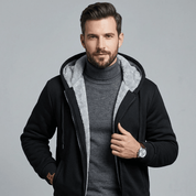 Casaco Masculino de Moletom Peluciado Com Capuz Forglows