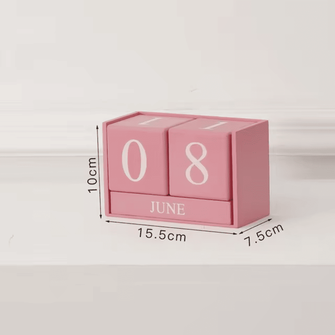 Calendário em Bloco de Madeira