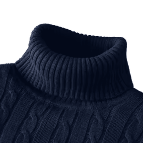 Suéter Masculino Gola Alta Trançado
