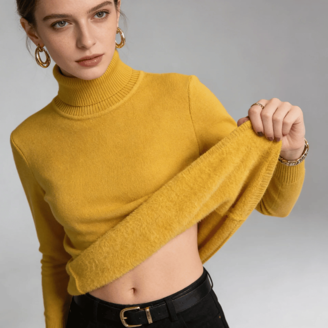 Suéter Feminino Gola Alta Peluciado Forglows