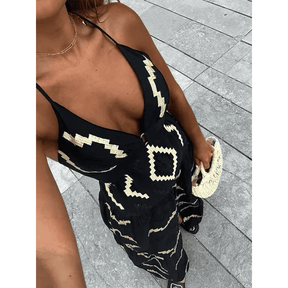Vestido Feminino Longo com Estampa Geométrica Vicky