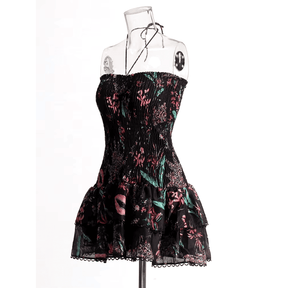 Vestido Feminino em Lastex com Babados