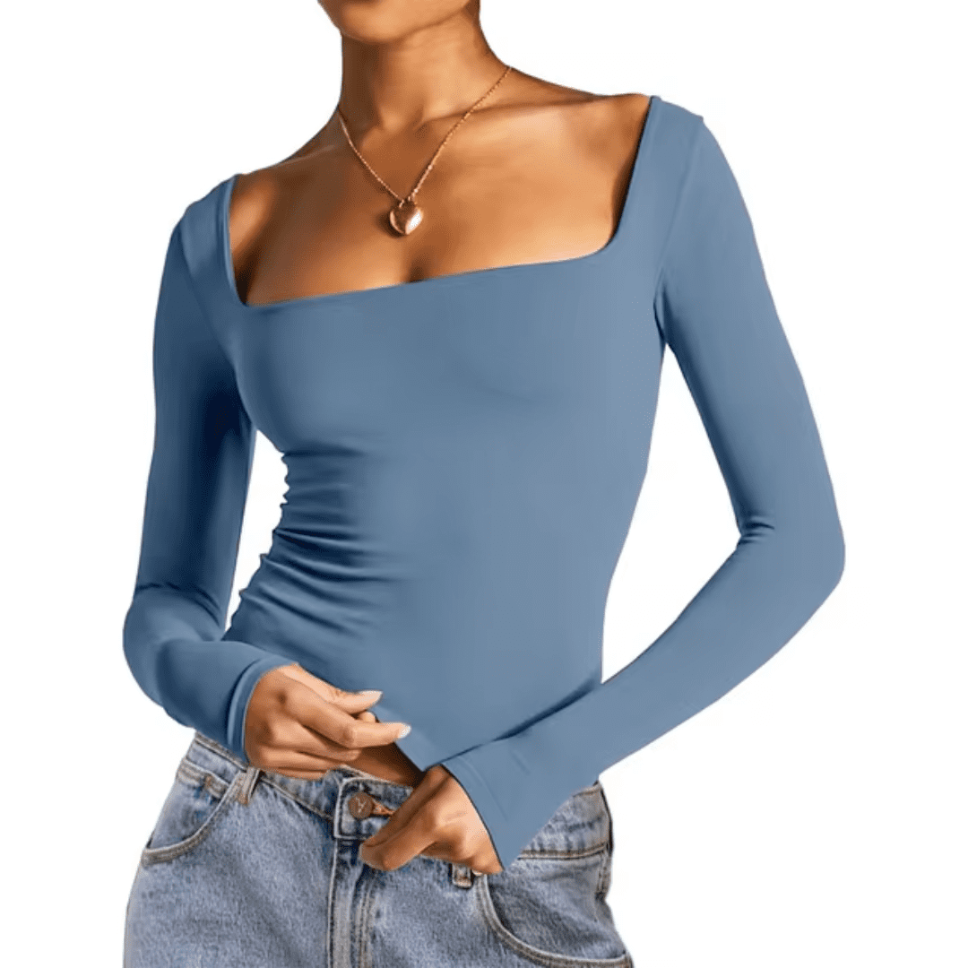 Blusa Feminina Básica Decote Quadrado Mia Forglows