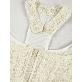 Vestido Feminino Curto com Renda e Franja