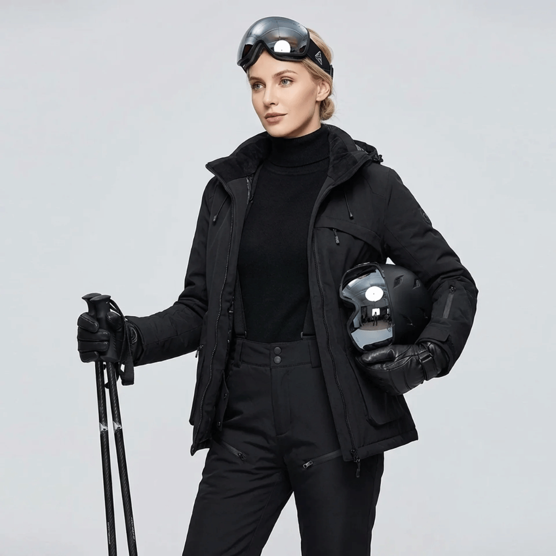 Conjunto de Casaco e Calça com Suspensório Feminino para Neve Forglows