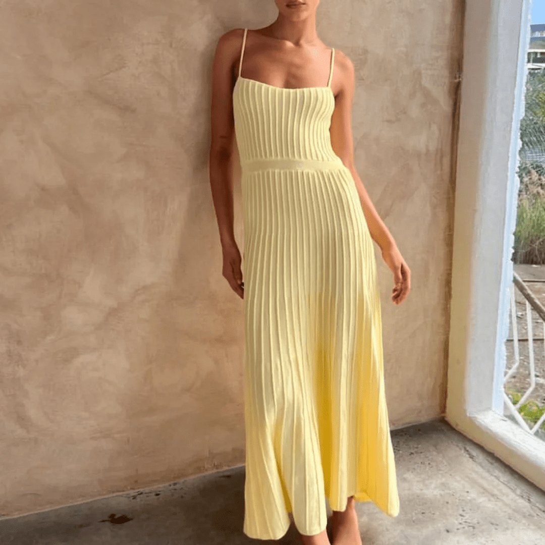 Vestido Feminino Midi Plissado Forglows