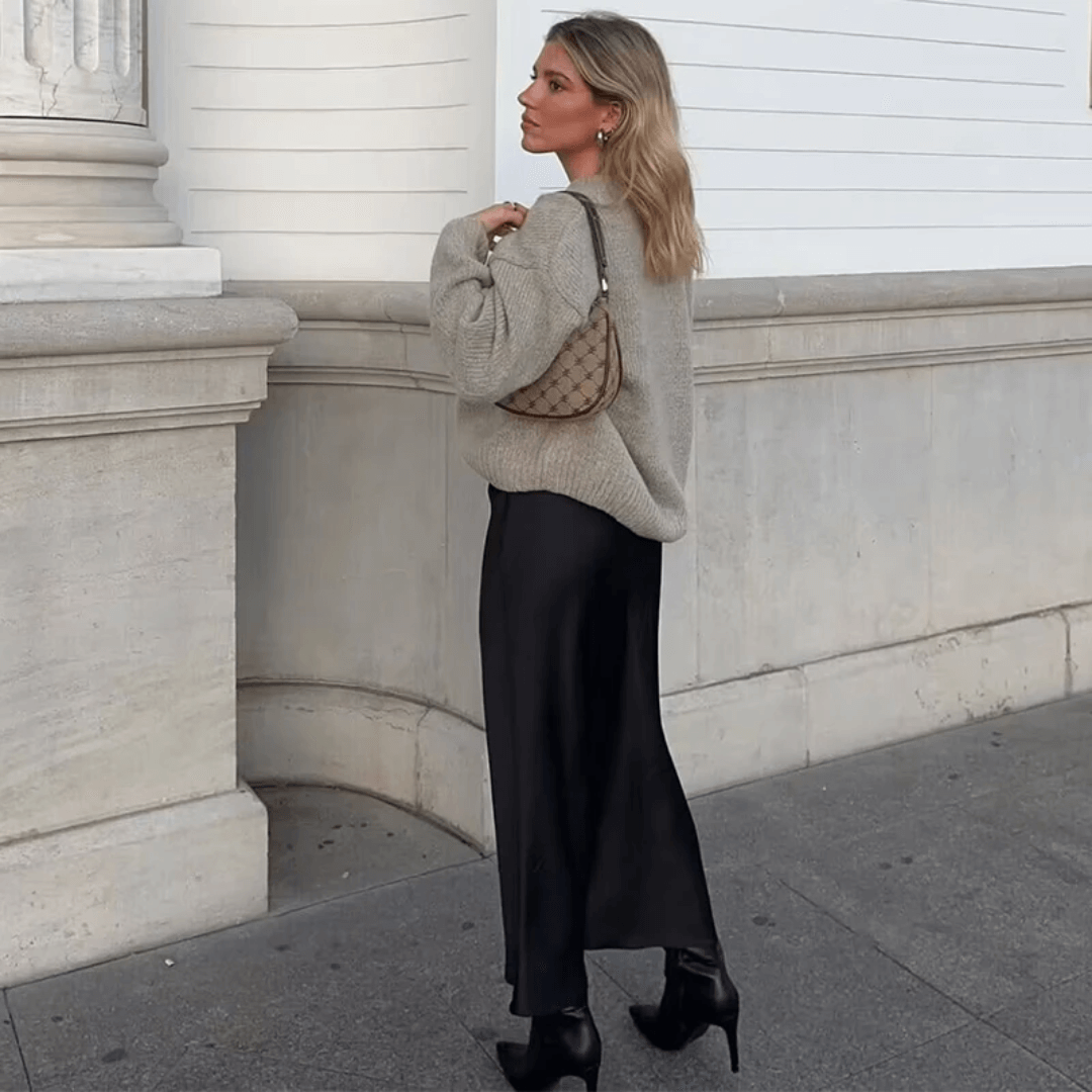 Saia Longa Feminina em Cetim Forglows