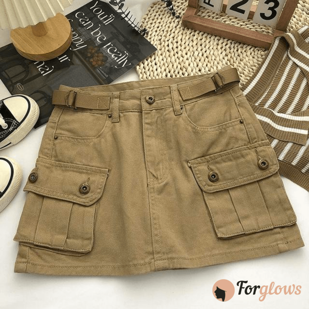 Saia Feminina Cargo Fergie com Regulagem na Cintura Forglows