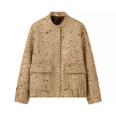 Jaqueta Feminina Bomber de Lantejoulas Genevieve