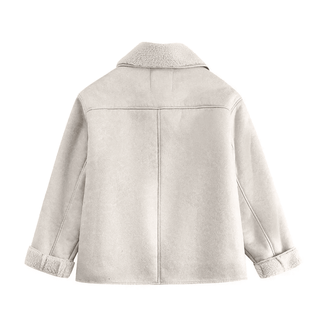 Casaco Feminino Couro Nobuck com Pelúcia Forglows
