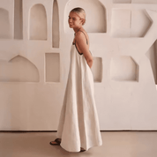Vestido Maxi Feminino em Linho Forglows