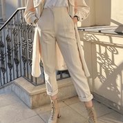 Calça Social Feminina Alfaiataria com Bolsos Yasmin Forglows
