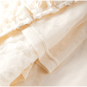 Vestido Feminino Longo em Tule com Aplicação de Flores
