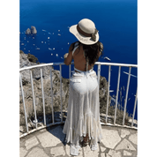 Vestido Feminino Longo Fluído com Transparência Forglows