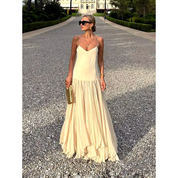 Vestido Feminino Longo com Camadas Fluidas
