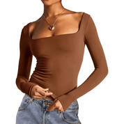Blusa Feminina Básica Decote Quadrado Mia Forglows