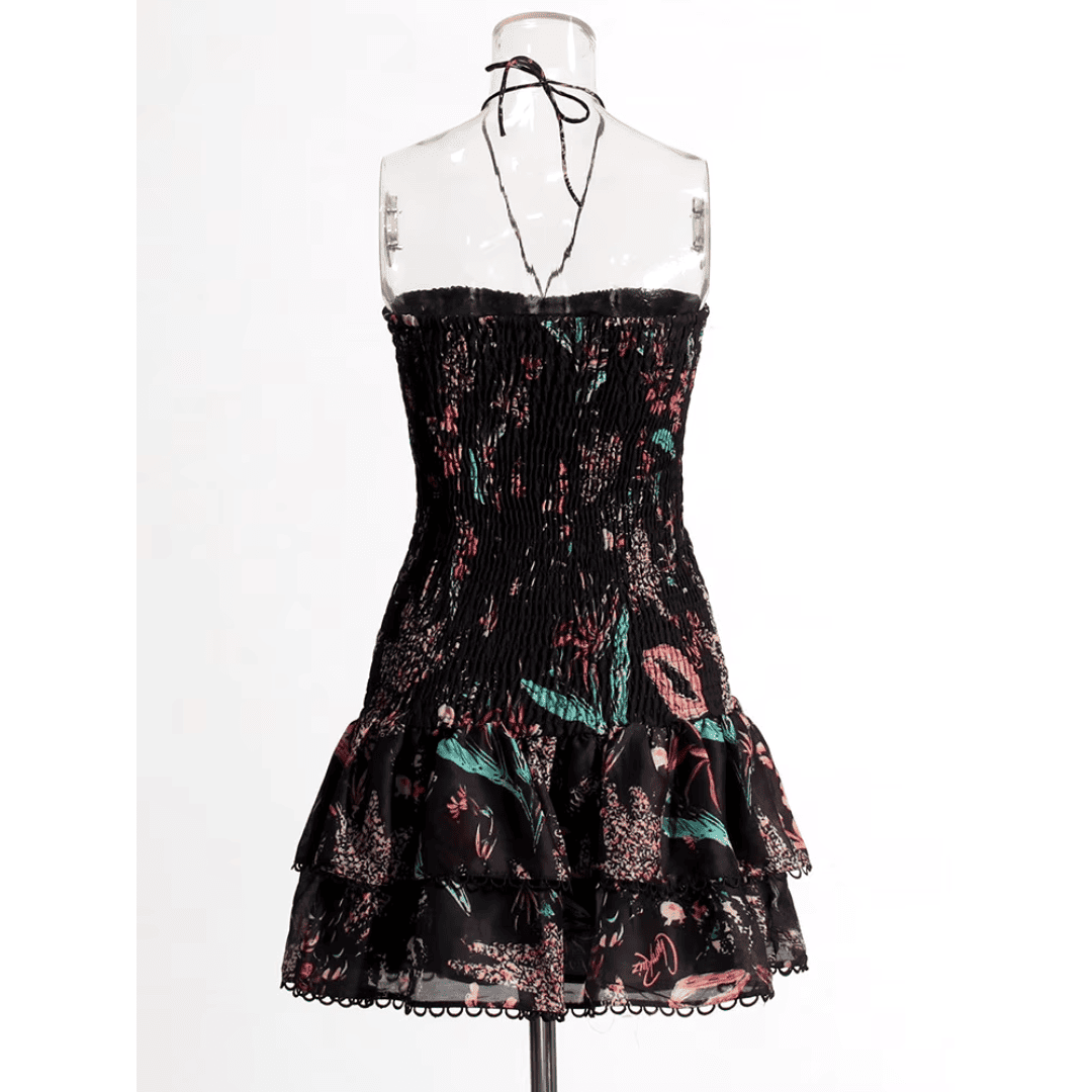 Vestido Feminino em Lastex com Babados Forglows