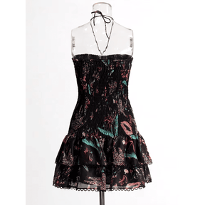 Vestido Feminino em Lastex com Babados