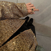 Jaqueta Feminina Bomber de Lantejoulas Genevieve Forglows