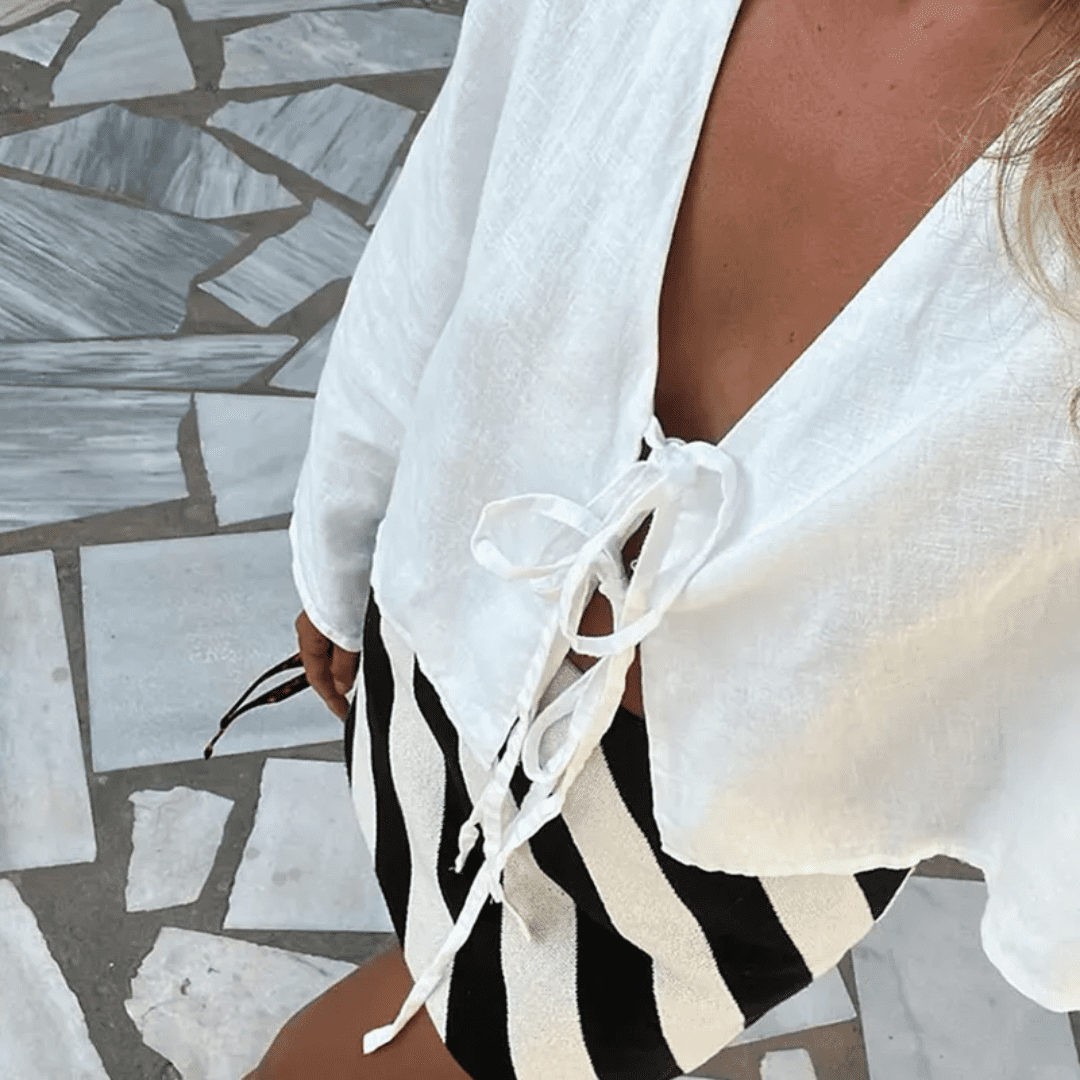 Bata Feminina com Amarração de Linho Forglows