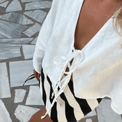 Bata Feminina com Amarração de Linho Forglows