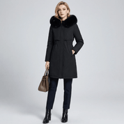 Trench Coat Feminino com Pelúcia e Capuz Forglows