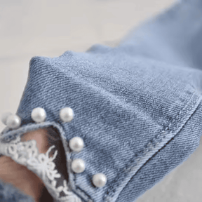 Calça Jeans Infantil Menina com Pérolas