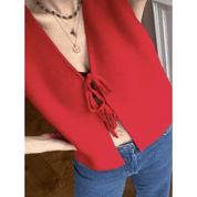Colete Feminino de Fio com Amarração Aligne Forglows
