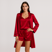 Conjunto de Pijama Feminino de Seda