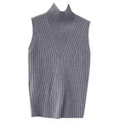 Blusa Feminina Sem Manga Gola Alta Tricot Forglows