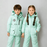 Conjunto de Casaco Forrado com Pelúcia e Calça Infantil para Neve Forglows