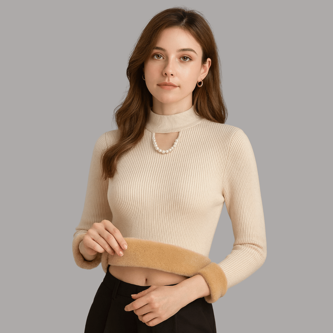 Suéter Feminino Peluciado com Pérolas Forglows