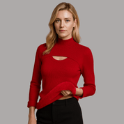 Suéter Feminino Peluciado Decote Assimétrico Forglows