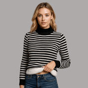 Suéter Feminino Listrado e Peluciado Forglows