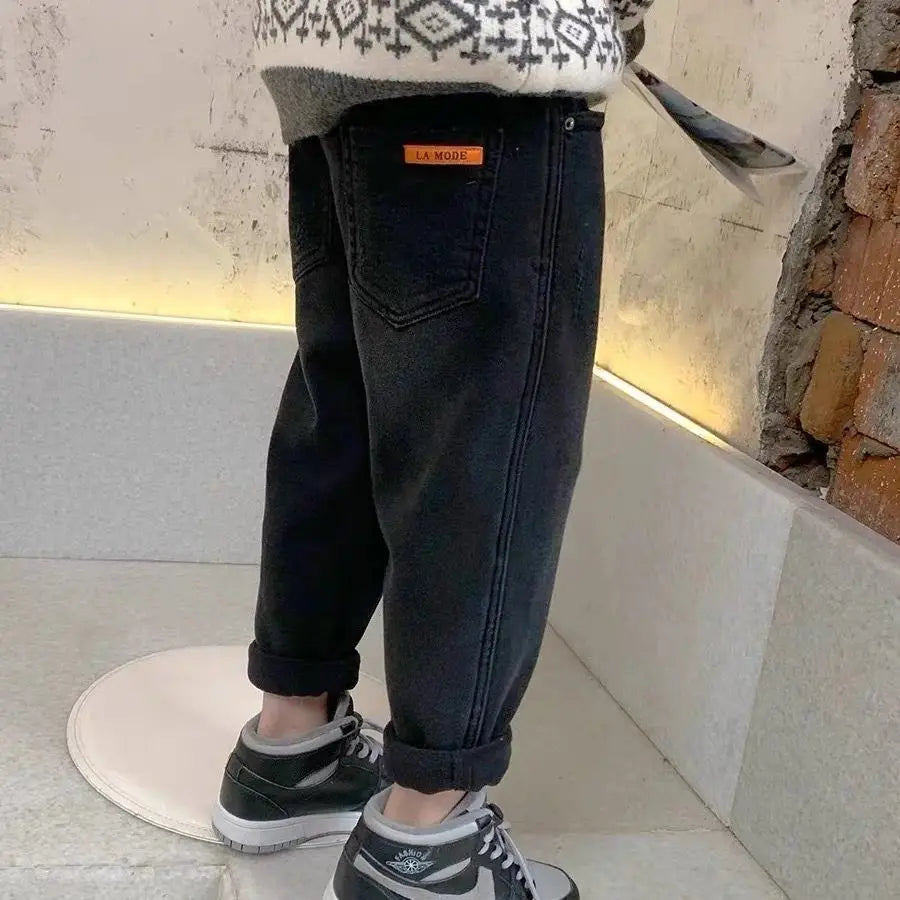 Calça Jeans Peluciada Infantil Menino Forglows