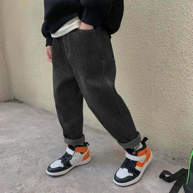 Calça Jeans Peluciada Infantil Menino Forglows
