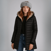 Jaqueta Feminina Puffer Longa com Pelúcia Forglows
