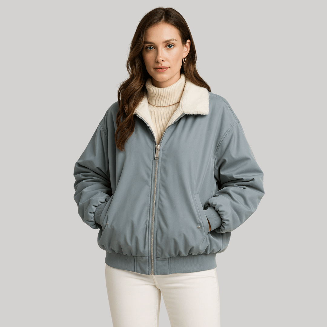 Jaqueta Feminina Dupla Face Oversized com Pelúcia Forglows