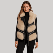 Colete Feminino em Pelo com Courino Forglows