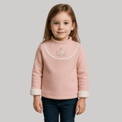 Blusa Infantil Manga Longa Forrada com Bordado Forglows