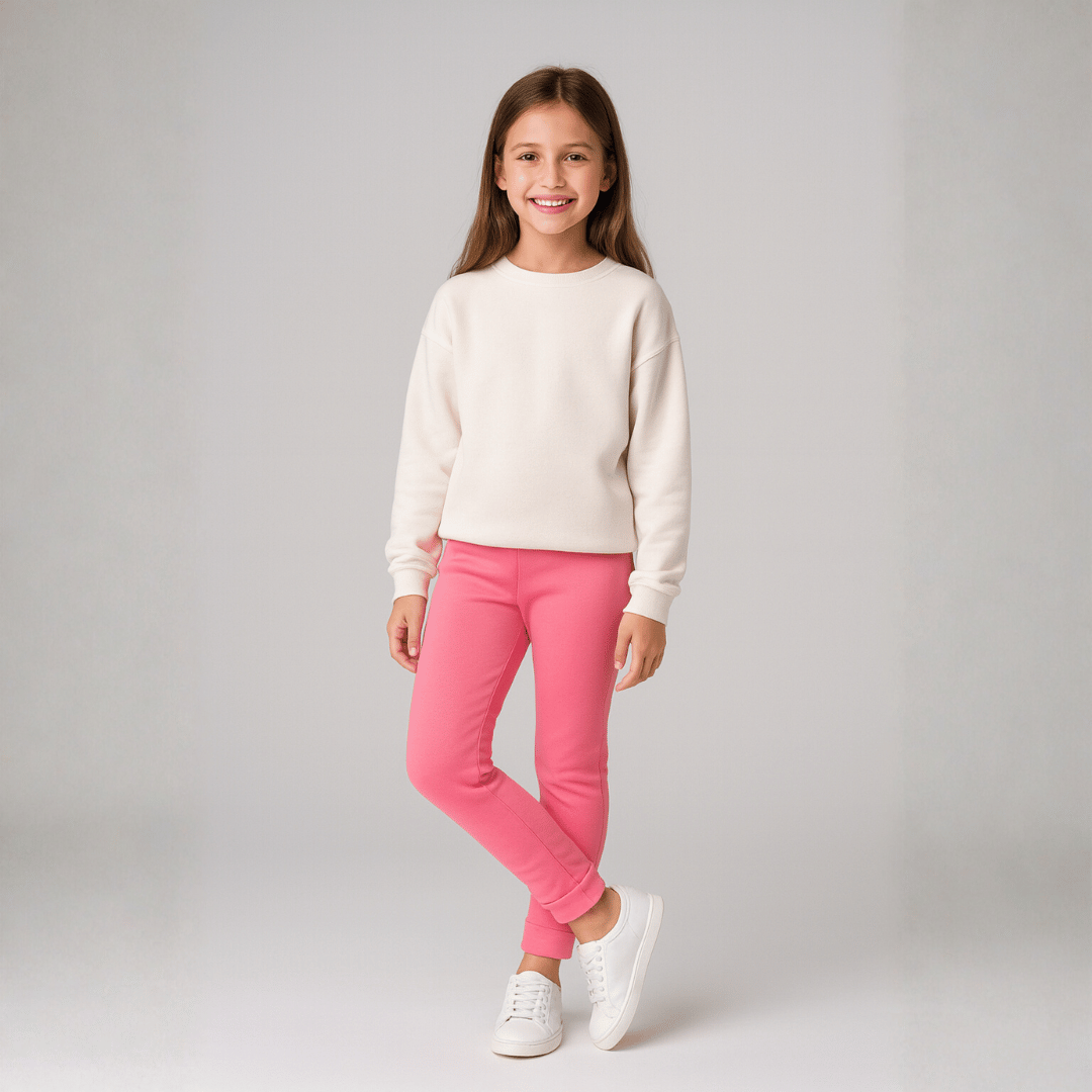 Calça Moletom Infantil Peluciada Menina Forglows