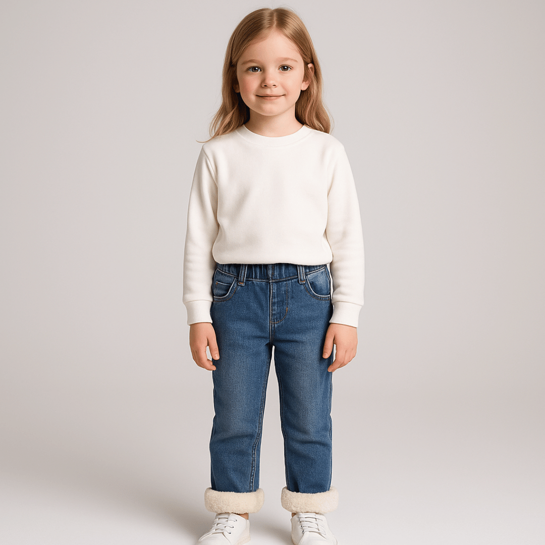 Calça Infantil Jeans Com Pelúcia Forglows