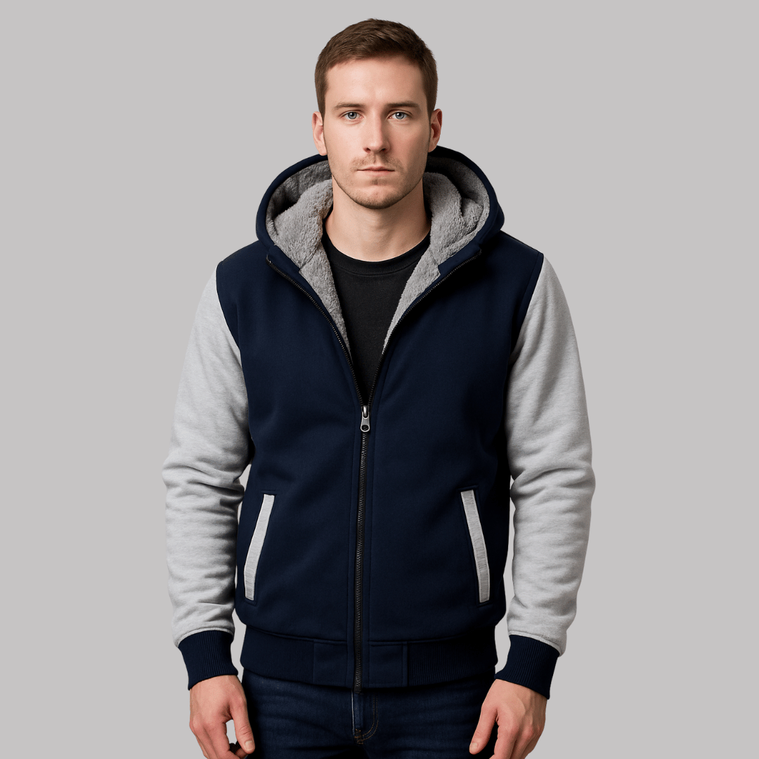 Casaco Masculino de Moletom Peluciado Com Capuz Forglows